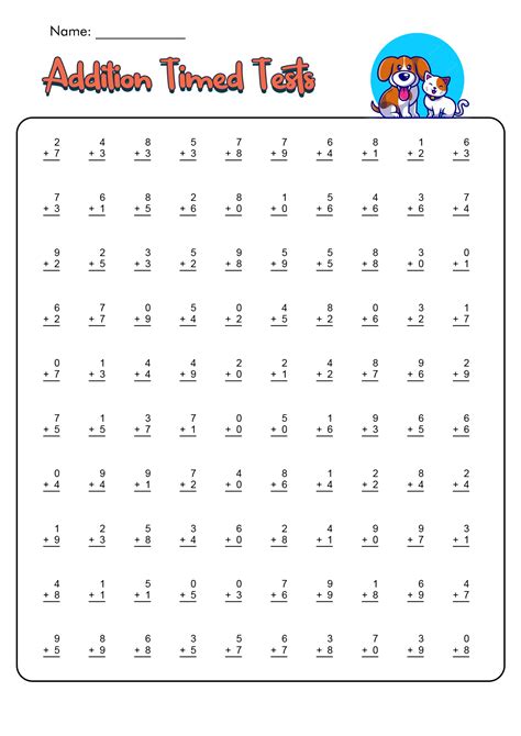 18 Best Images of Timed Addition Worksheets Math Addition Timed Tests