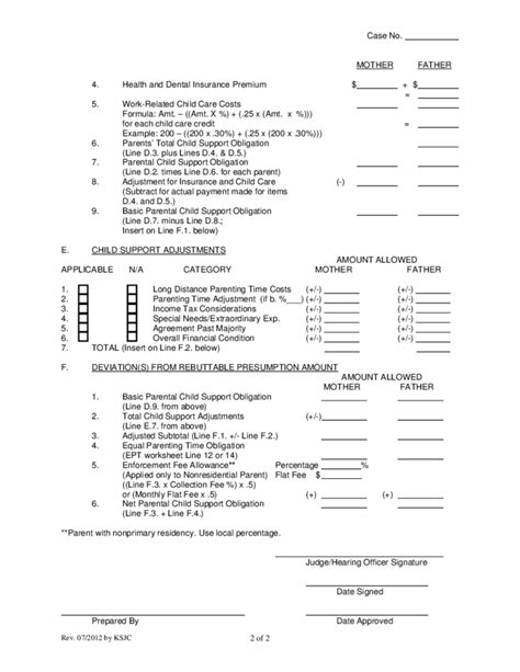 18 Best Kansas Child Support Worksheet Excel