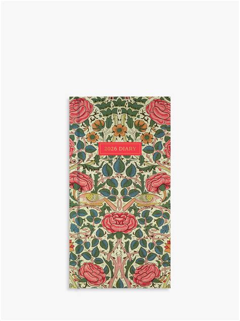 18 Slim Week To View Fashion Diary Leather Effect Glitter Floral Lilac