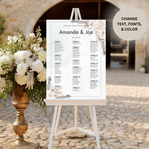 18 X 24 Seating Chart