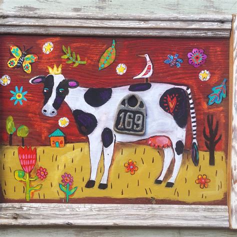 180 Folk art cows ideas folk art, art, cow - Pinterest