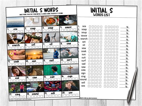 185 Initial S Articulation Words For Speech Therapy S Sound Words With Pictures - S Sound Words With Pictures
