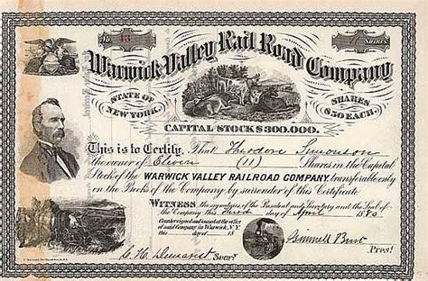 1867 Zugbericht WARWICK VALLEY RAILROAD Greycourt New York …