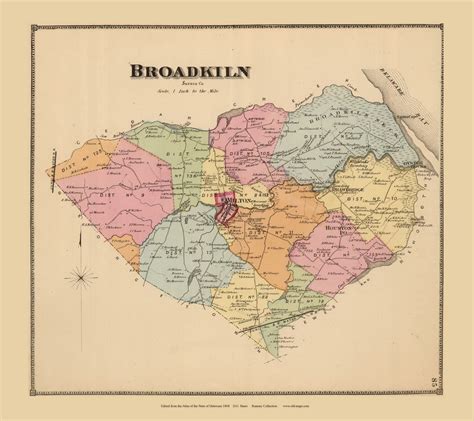 1868 Map State Atlas Broadkiln Historic Antique Vintage