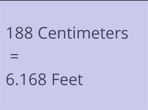 188 Centimeters To Feet