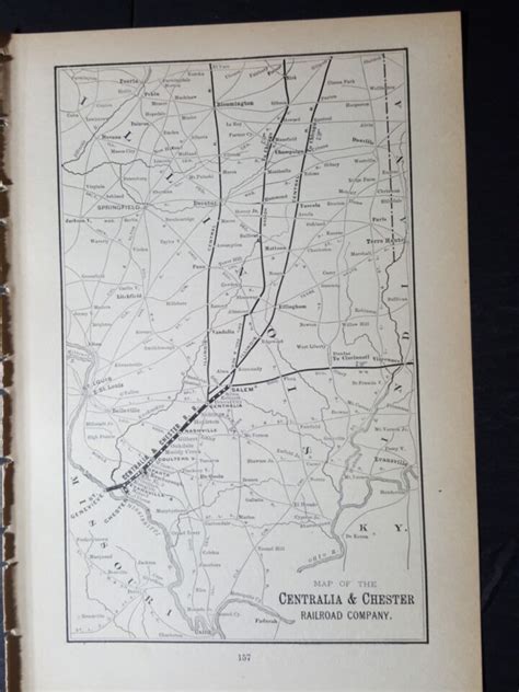 1896 original train route map CENTRAILA & CHESTER RAILROAD …