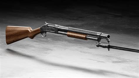 Winchester Model 1897 Trench Gun. When America entered the Great War in 1917, the Ordnance Department found that a rugged combat shotgun would be useful …. 