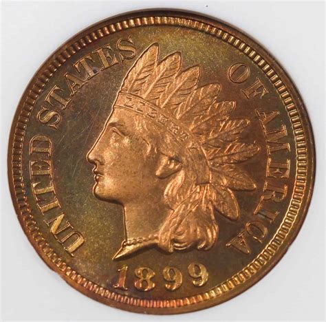 This 1899 Indian Head Penny is a beautiful addition to any coin collection. Made of copper with a business strike type, this small cent was minted in Philadelphia and features a stunning Indian Head design. The coin is ungraded and uncertified, but its ...