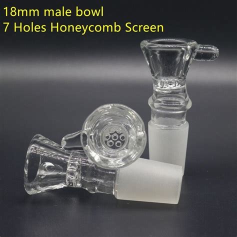 18mm Male Honeycomb Screen Glass Slide Bowl - eBay