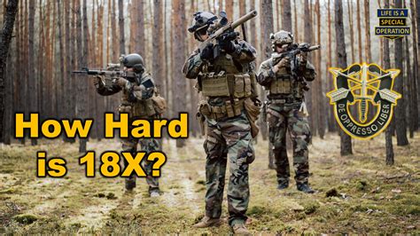 18x. 18X Preparation Questions. I've decided that I must become U.S. Army Special Forces. Previously, I was going to go 68W with an Op. 40 contract to gain experience and possibly train for SFAS. I now plan to enlist as an 18X, and I'm going to begin training to make that a reality while I wait to meet the age requirement (I'm 19, must be 20 before ... 
