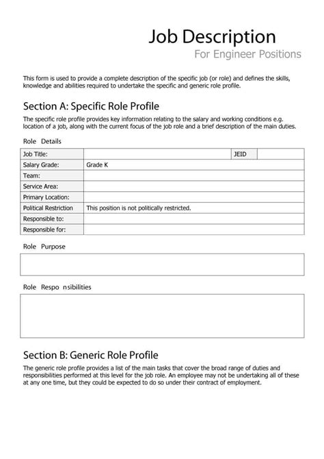 19+ Free Job Description Templates in Word Excel PDF