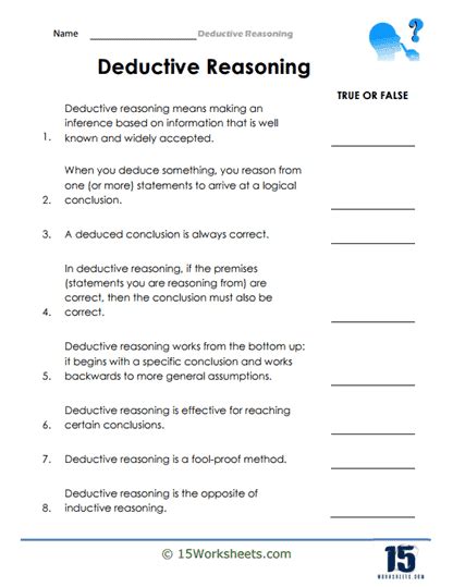 19+ Inductive And Deductive Reasoning Worksheet With Answers Pdf