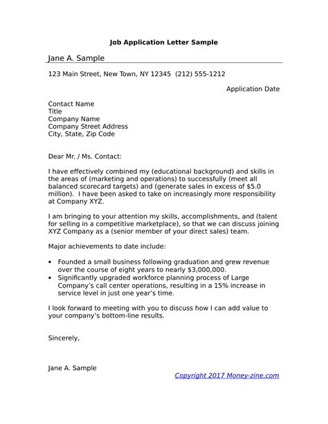 19+ Job Application Letter Examples Word Examples
