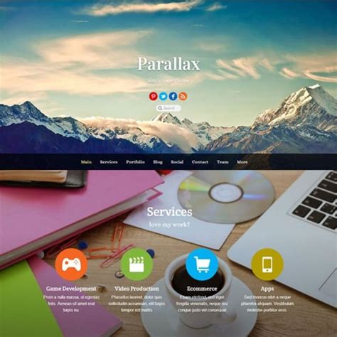 19+ One Page Parallax WordPress Themes & Templates Design Trends