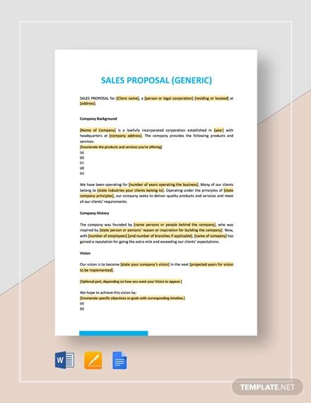 19+ Sales Proposal Template in Google Docs MS Word PDF Pages