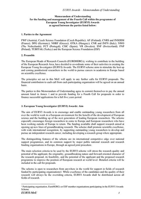 19+ Sample Memorandum Of Understanding Template SampleTemplatess