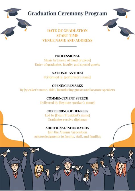 19 Excellent Graduation Ceremony Program Template In 2020 Ceremony program template, Preschool
