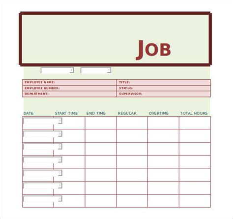 19 Job Sheet Templates Samples Doc Pdf Excel Apple Pages Numbers Google Docs Free Premium Templates