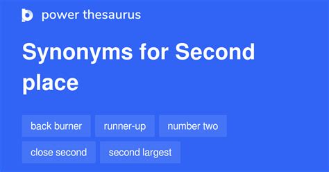 19 Words and Phrases for In Second Place - Power Thesaurus