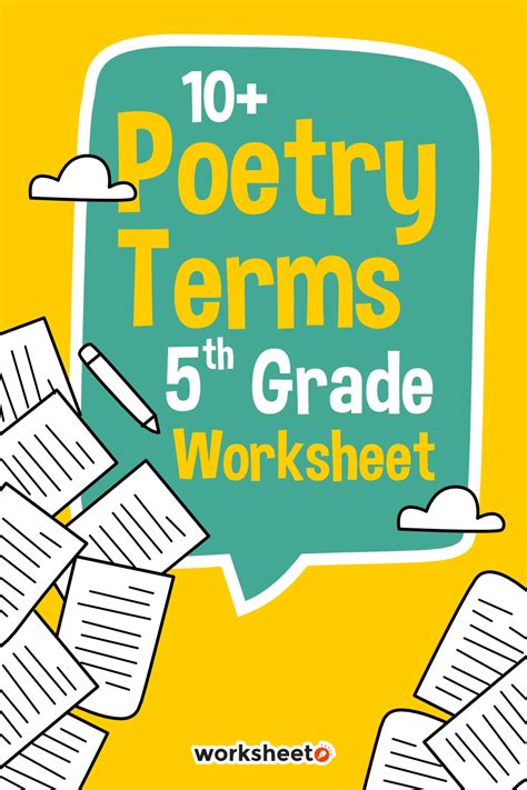 19 Poetry Terms 5th Grade Worksheets Pinterest Poetry Worksheets For 5th Grade - Poetry Worksheets For 5th Grade