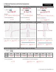 19 Rational Functions And Vertical Asymptotes