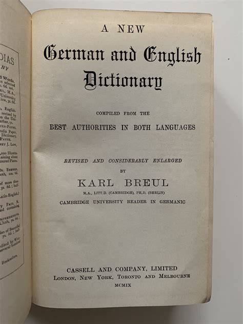 1909 German Dictionary