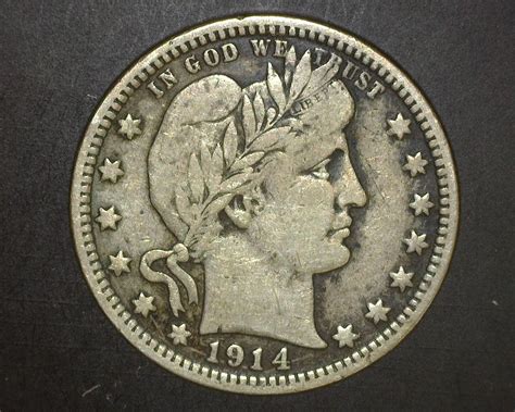 1914 25c Barber Quarter Dollar Great Detail And Original Look