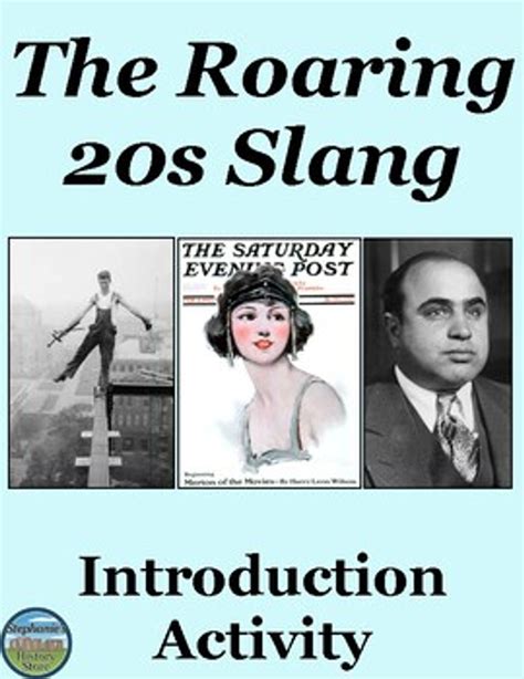 1920s Slang Intro Activity 1920s Slang Worksheet - 1920s Slang Worksheet
