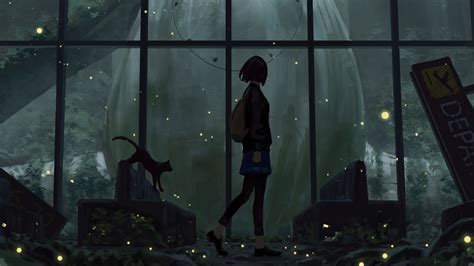 1920x1080 Anime Girl Walk In Abondon City 4k Laptop Full HD 1080P HD 4k