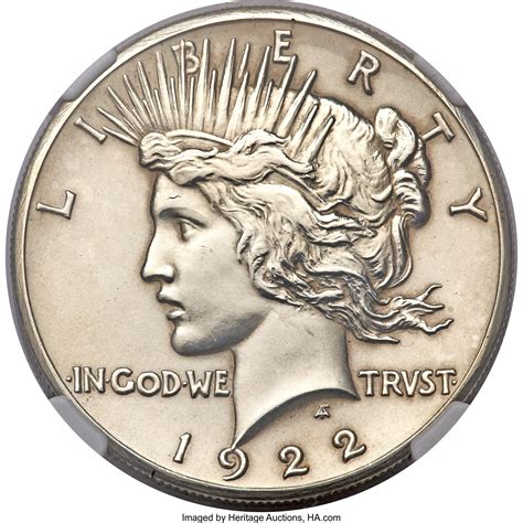 1922 High Relief Peace Dollar, SP64Unique Sandblasted, Antique Finish, Judd-2018Ex: Baker Estate. 1922 $1 High Relief, Sandblasted Antique Finish, Judd-2018, R.8, SP64 PCGS Secure. Judd-2018 is a recently discovered trial striking of the 1922 High Relief Peace dollar, struck in business-strike format and first reported by David W. Lange in 2007.. 