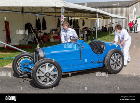 1927 Bugatti Type 35B in the the paddock with mechanics. GroverWilliams Trophy entrant. 72nd