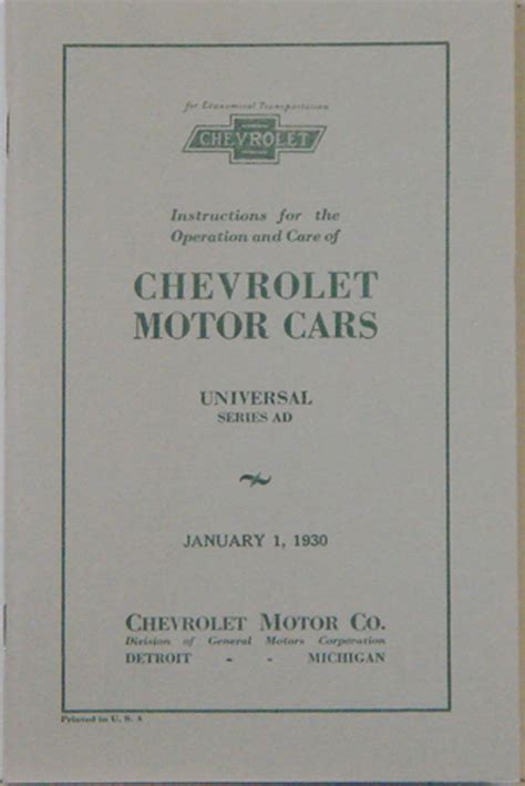 1930 chevrolet car owners manual with racing decal. - Cambio de aceite manual para john deere lx255.