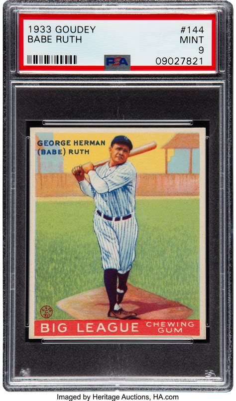 1933 Goudey Babe Ruth PSA 3. $2,600.00. 149.