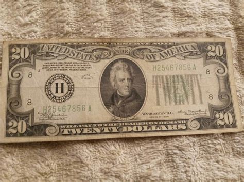 1934 $20 bill value. 1934: $20.00 : Federal Reserve Note: Julian/Morganthau: E05535113A: Fr. #2054-E: About Uncirculated: 40.00 2115 
