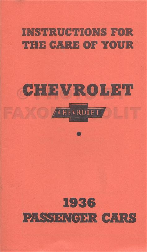 1936 chevrolet car reprint owners manual package. - Cecil textbook of medicine 22nd edition.