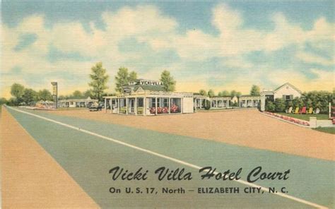 1940 Vicki Villa Hotel Court Elizabeth City North Carolina Postcard