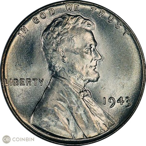 1943 steel penny – 684,628,670 minted; 10 cents to 5