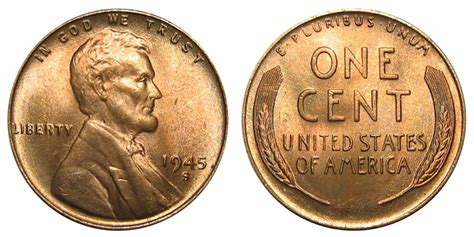  According to NGC, the highest recorded value of the 1945 no-mint mark penny (graded at MS-67) is $260. You can sell the coin for more or less depending on the exact condition. Coins with higher grades have worth in thousands. For example, a 1945 MS67+ Red coin was auctioned for $4,465 in 2015, and the only 1945 no-mint mark penny MS-68 sold for ... . 