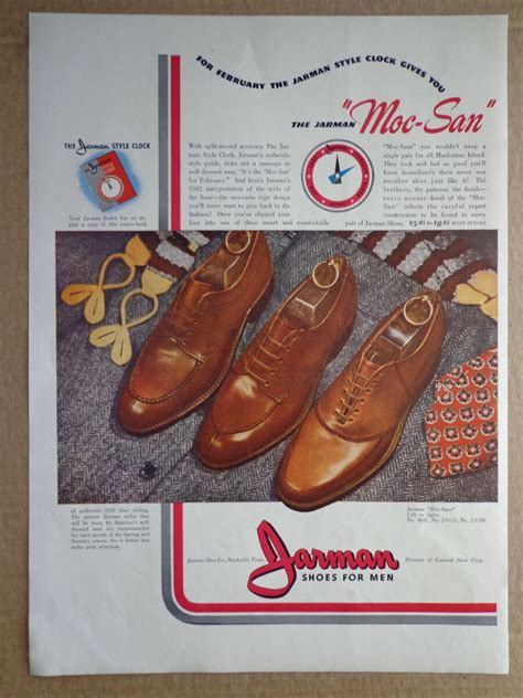 1946 Moc-Sans Shoes For Men JARMAN vintage art print ad eBay