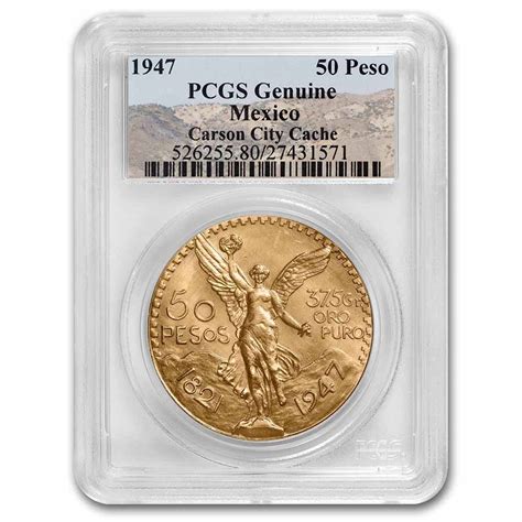 1947 Mexico 50 Gold Pesos Genuine PCGS (Carson City Cache).