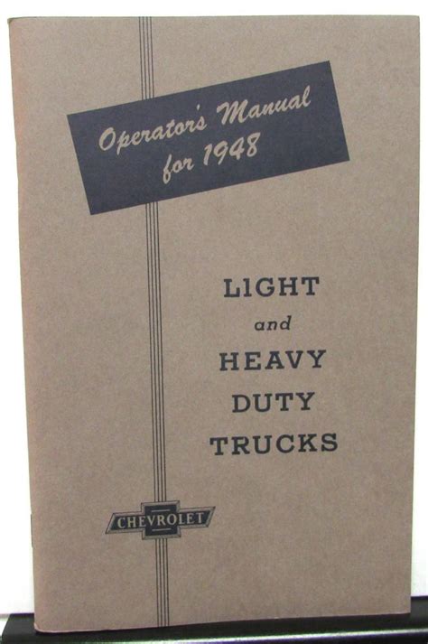 1948 chevrolet truck owners manual chevy 48 with decal. - Manuale di laboratorio segnali e sistemi.