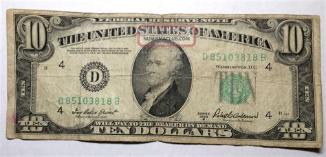 1950 10 dollar bill series b. Sep 14, 2023 · Verifying if a 1950 one hundred dollar is counterfeit can be done in a number of ways. Initially check for a thread pattern in the paper. US currency has paper with a rag content including visible ... 