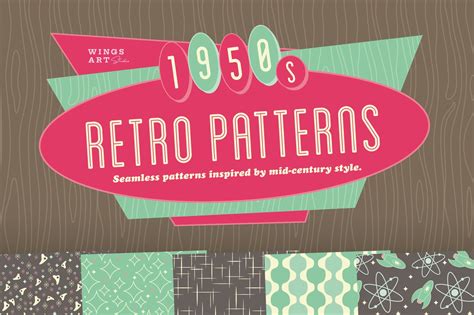 1950s Retro Seamless Patterns Graphic Patterns Creative Market