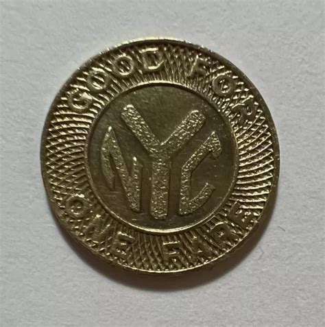 1953 First New York City Subway Token "Dime Size" Small Y Uncut