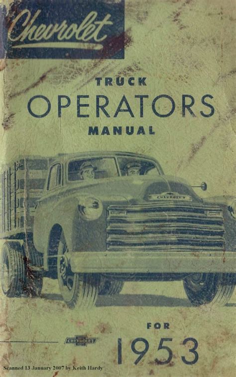 1953 chevrolet truck owners manual chevy 53 with decal. - Diagnostic repair manual for nissan altima.
