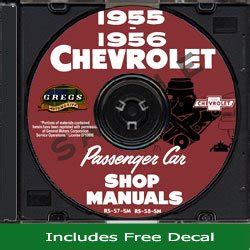 1955 56 chevrolet chevy repair shop service manual with decal. - Sauf le respect que je vous dois.