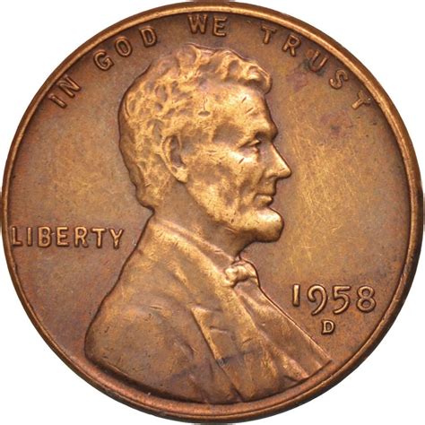 The most pricey proof by now is the one with deep cameo contrast, paid $14,950 at an auction in 2003. 1955 D wheat penny value. The Denver mint produced 563,257,500 Lincoln wheat pennies in 1955. The high mintage is responsible for their modest price, although each specimen in the mint state is worth more than its face value.. 1958 one cent worth
