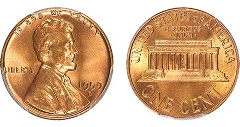 1959 d lincoln mule memorial penny. Lincoln Memorial cents are one-cent coins that have been struck since 1959 ; The composition of all Lincoln Memorial cents are 0.950 copper, 0.050 zinc ; The diameter of all Lincoln Memorial cents are 19.05 mm (0.750 in) The mass of all Lincoln Memorial cents are 2.5 g ; The designer of the obverse was Victor D. Brenner, while … 
