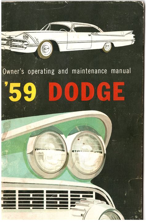 Full Download 1959 Dodge Owners Manuals File Type Pdf 