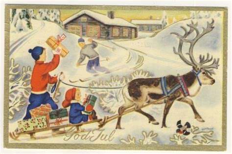 1960s Kunstforlag Postcard Reinsdyr Flokk Reindeer Herd